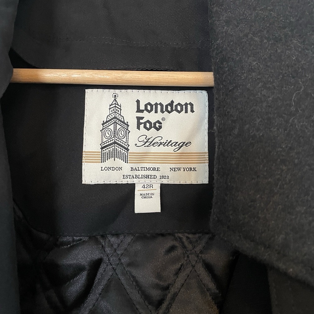 London‎ Fog Men's Iconic Trench Coat Black Size 42R - Picture 3 of 10